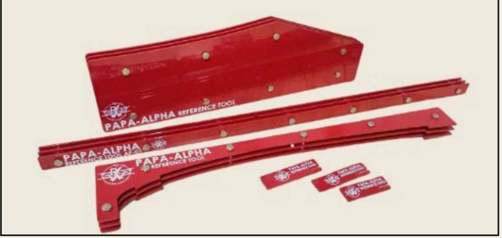 Papa Alpha flight-control rigging kit; kits are built for aircraft-series and serial-number applicability, and individual tools are also available.